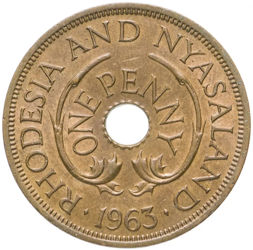 Родезия и Ньясаленд 1 пенни (penny) 1963, реверс