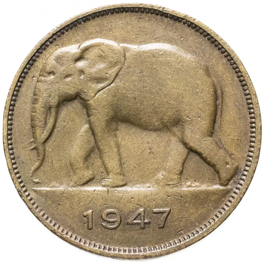 Бельгийское Конго 5 франков (francs) 1947, аверс