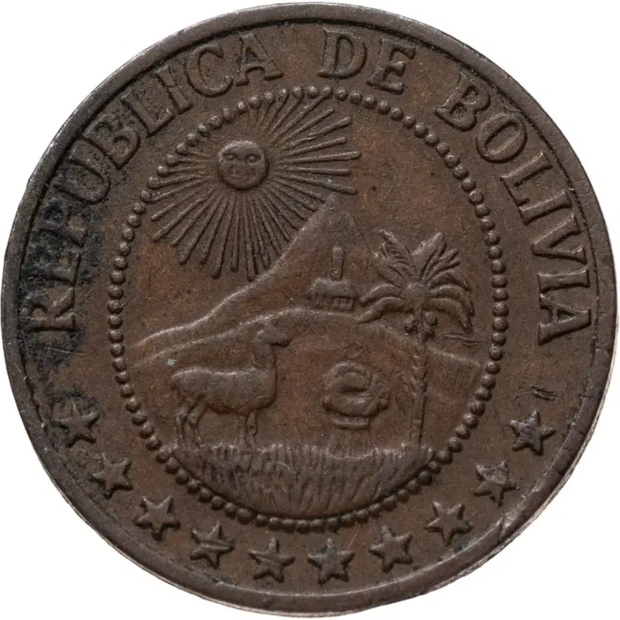Боливия 5 сентаво (centavos) 1965, реверс
