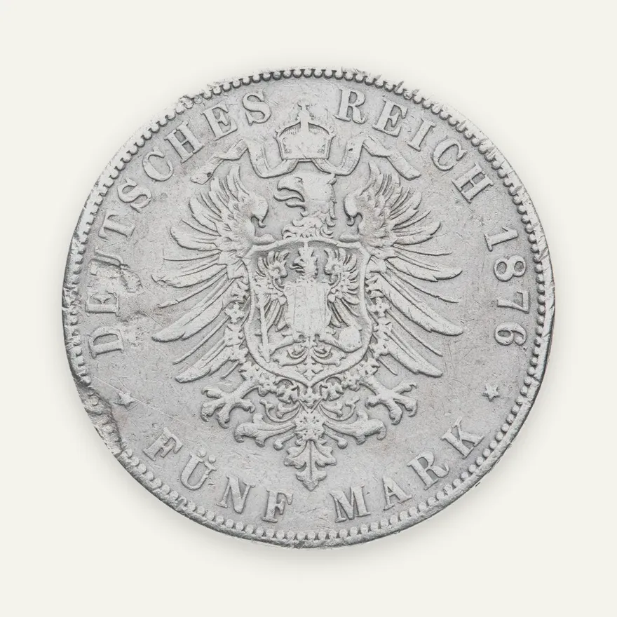Германия (Империя) 5 марок (mark) 1876, реверс