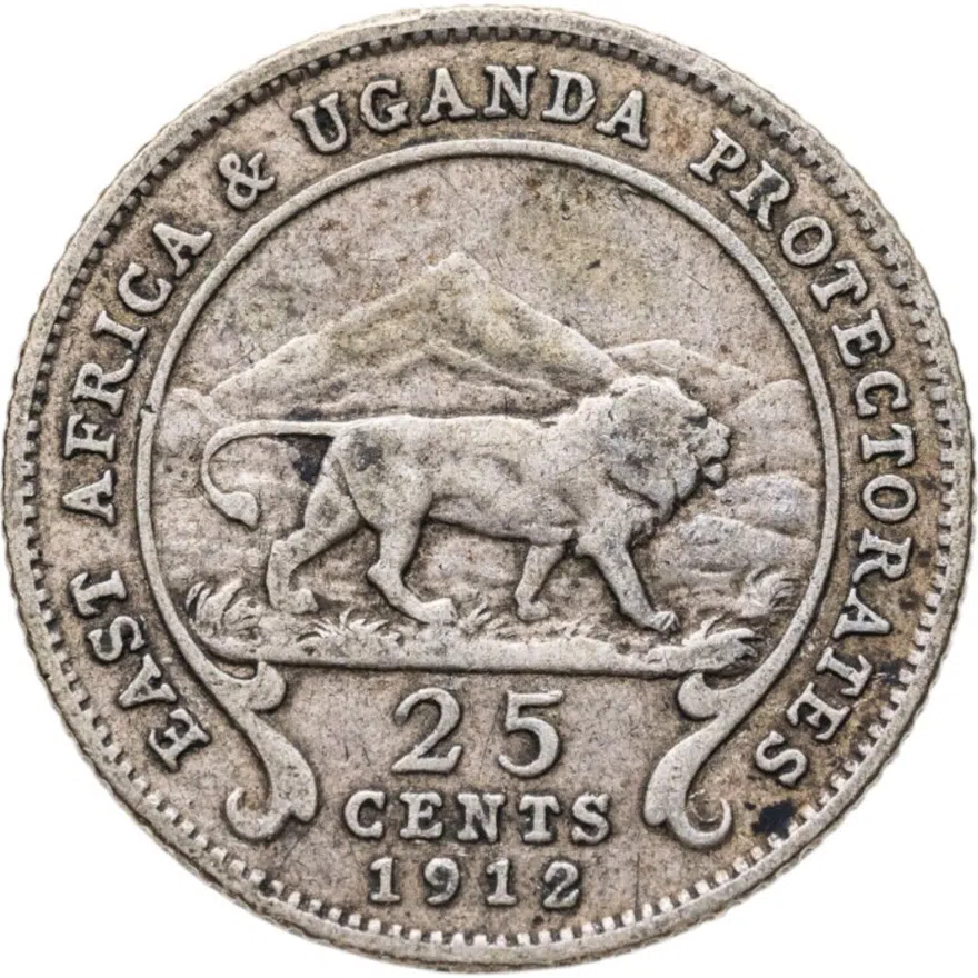 Британская Восточная Африка и Уганда 25 центов (cents) 1912, аверс