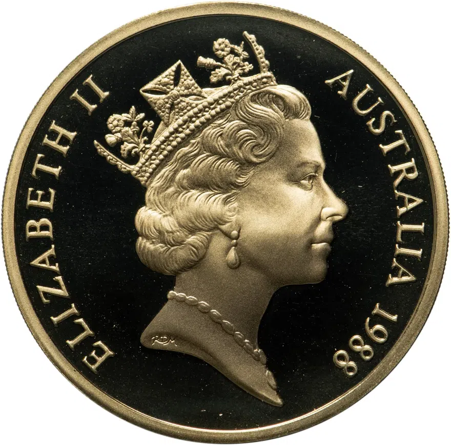 Австралия 5 долларов (dollars) 1988  Здание парламента, реверс