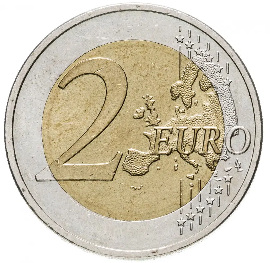 Германия 2 евро 2009 F "10 лет монетарной политики ЕС (EMU) и введения евро", реверс