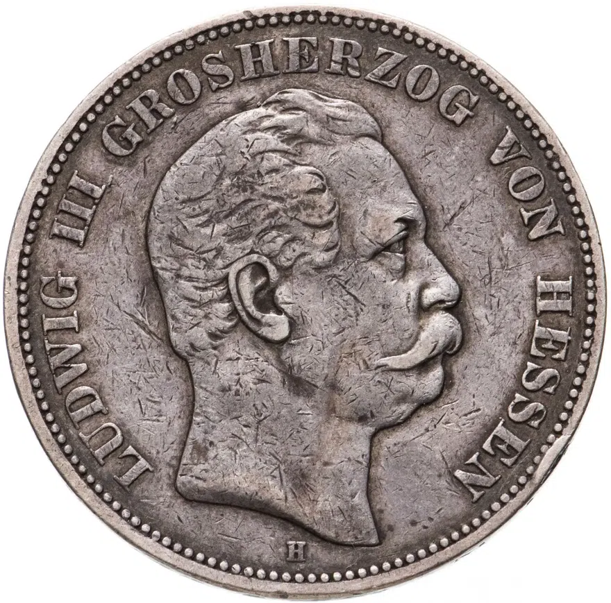 Германия (Империя) 5 марок (mark) 1876 H, реверс