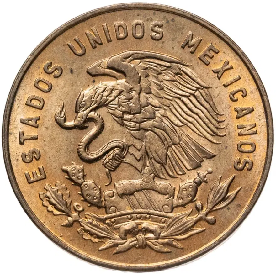 Мексика 5 сентаво (centavos) 1957, реверс