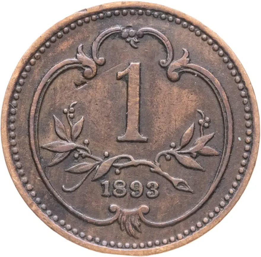 Австрия 1 геллер (heller) 1893