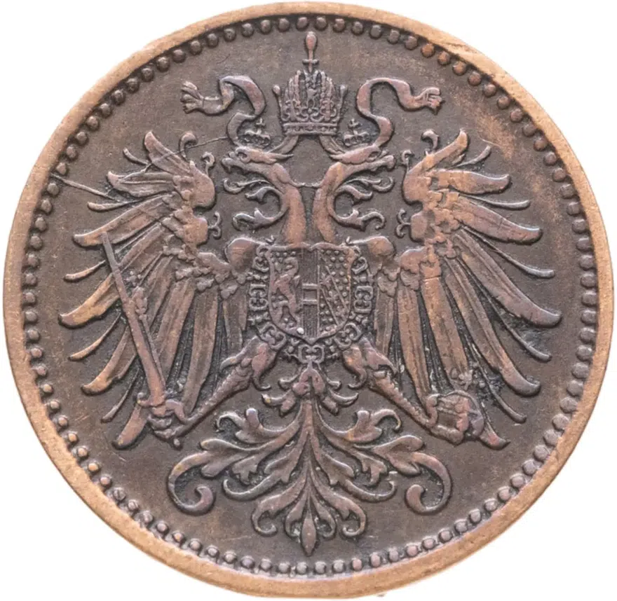 Австрия 1 геллер (heller) 1893, реверс