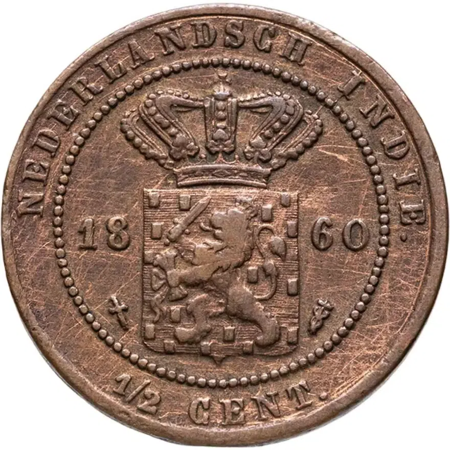 Голландская Ост-Индия 1/2 цента (cent) 1860, реверс