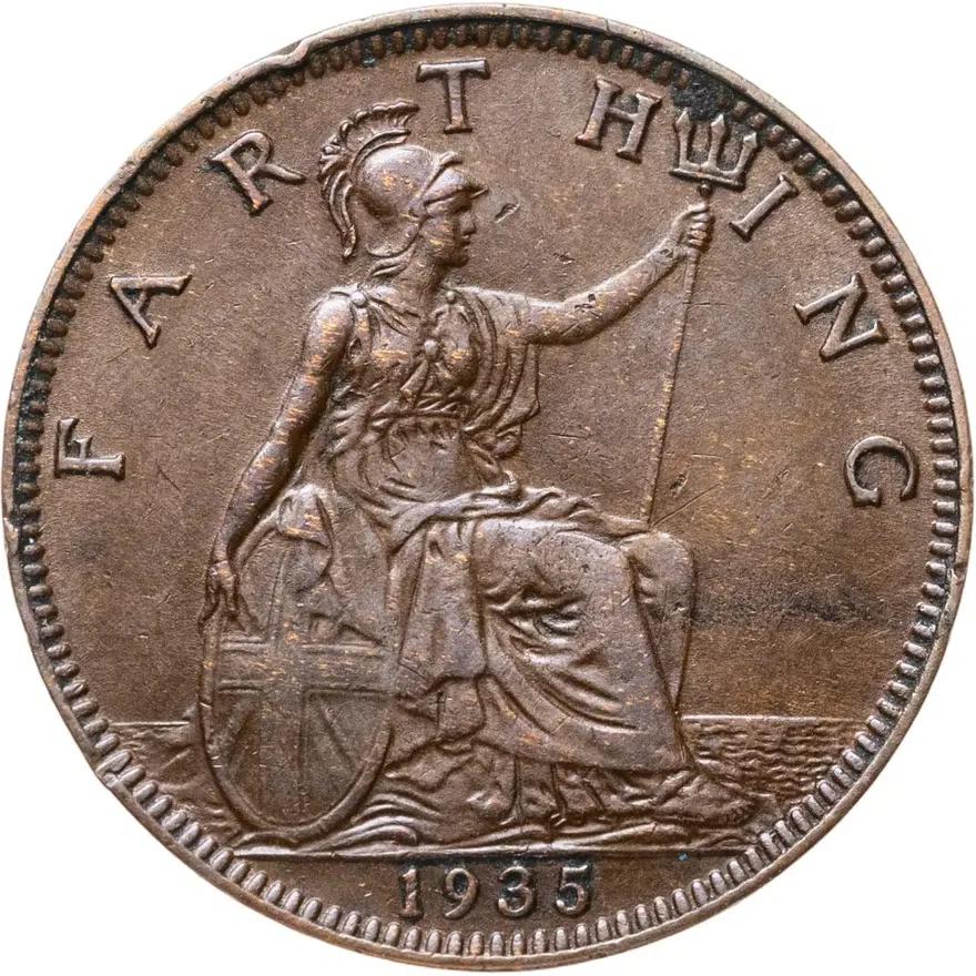 Великобритания 1 фартинг (farthing) 1935, реверс