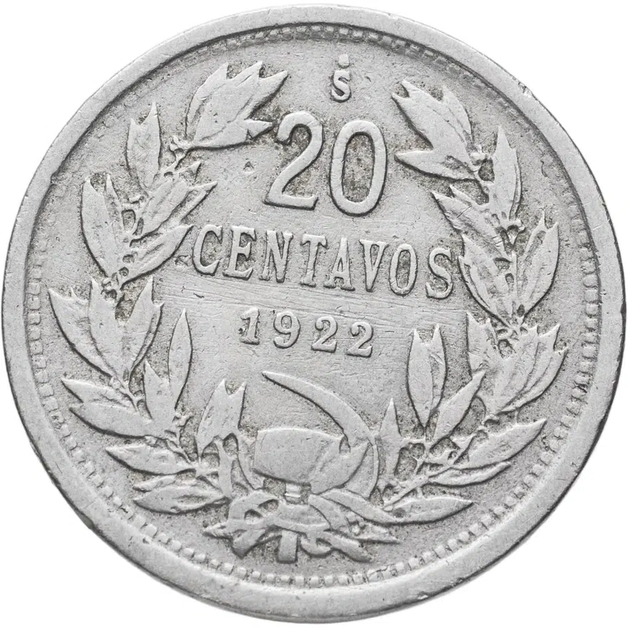 Чили 20 сентаво (centavos) 1922