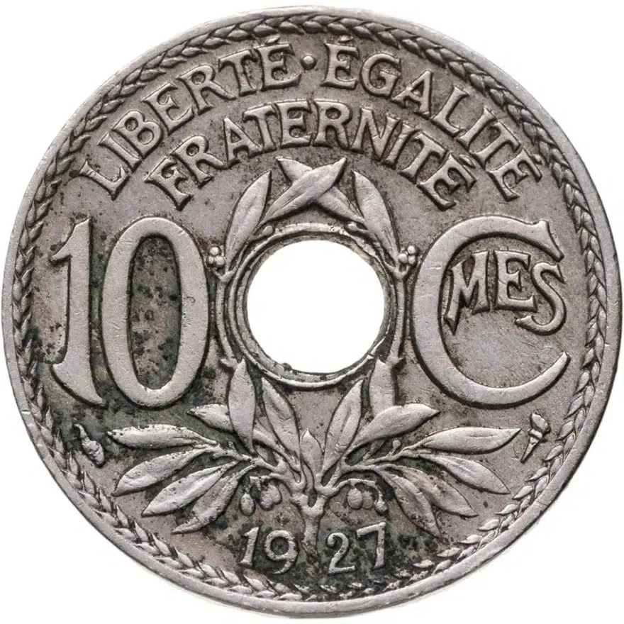 Франция 10 сантимов (centimes) 1927, аверс