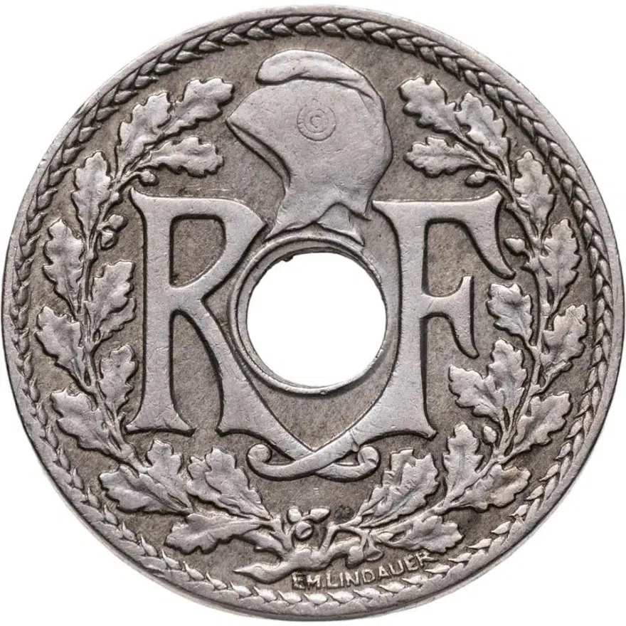 Франция 10 сантимов (centimes) 1927, реверс