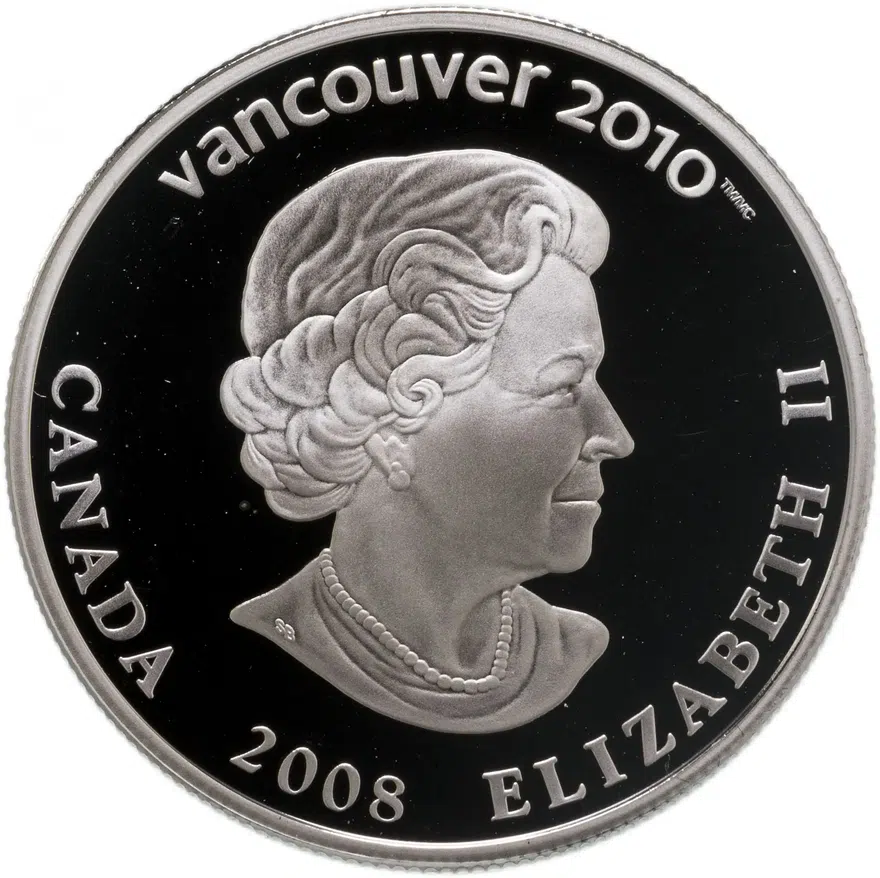 Канада 25 долларов (dollars) 2008   XXI зимние Олимпийские Игры, Ванкувер 2010 - Бобслей, в футляре, реверс