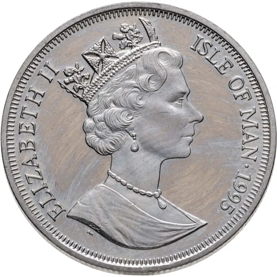 Остров Мэн 1 крона (crown) 1995 "Кошки - Турецкая ангора", реверс