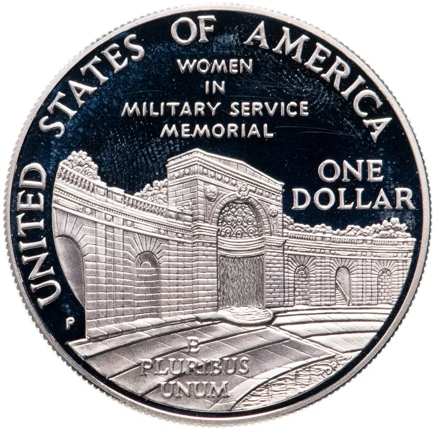 США 1 доллар (dollar) 1994 P Мемориал женщинам на военной службе знак монетного двора: "P" - Филадельфия