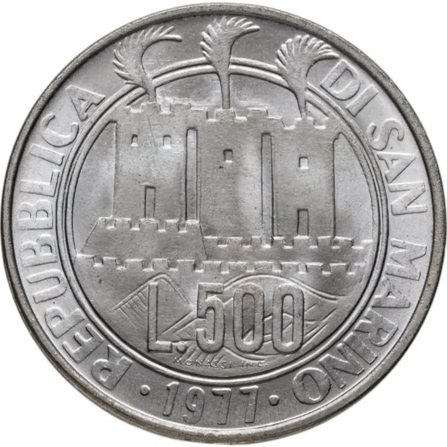 Сан-Марино 500 лир 1977 "Экология", реверс