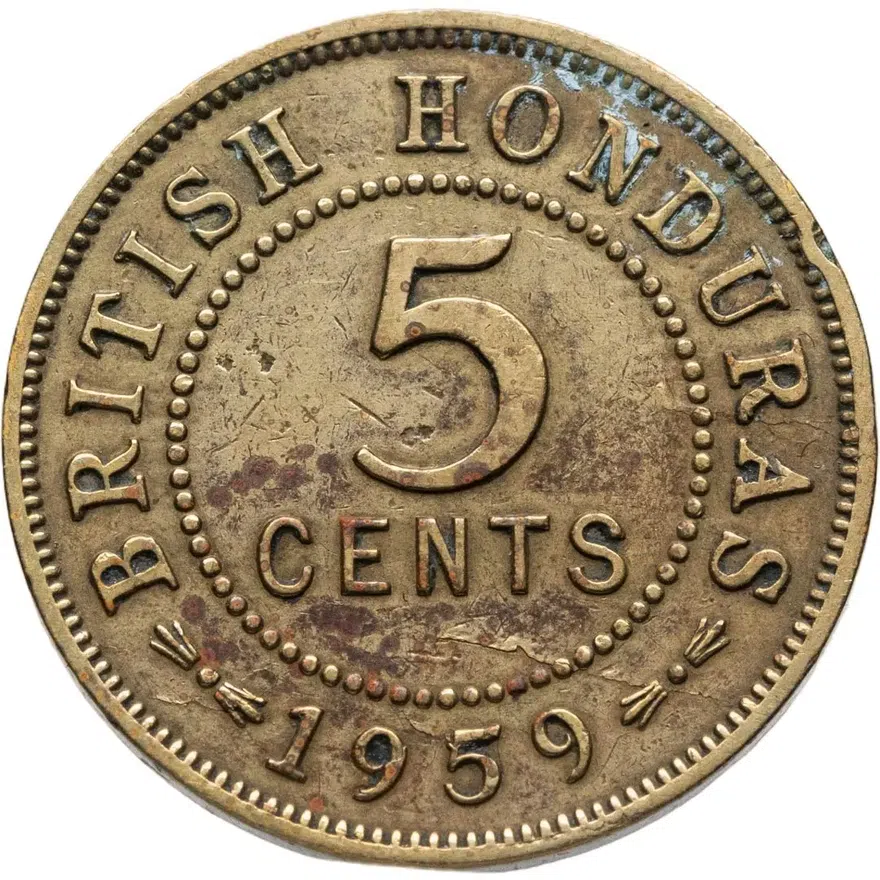 Британский Гондурас 5 центов (cents) 1959
