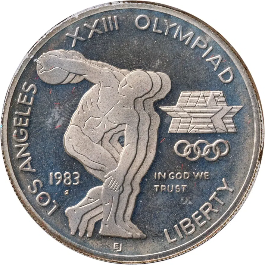 США 1 доллар (dollar) 1983 S XXIII летние Олимпийские Игры 1984 в Лос-Анджелесе знак монетного двора "S" - Сан-Франциско