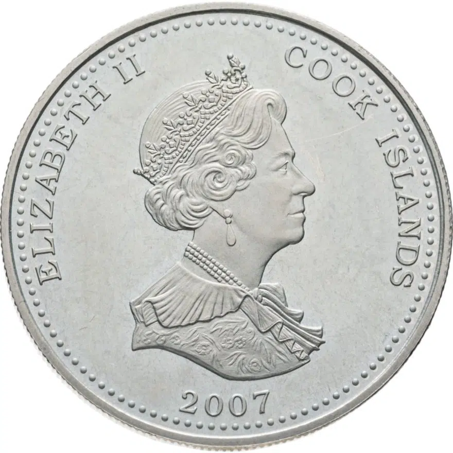 Острова Кука 1 доллар (dollar) 2007 Англия ждёт, что каждый выполнит свой долг - Нельсон сидит, реверс