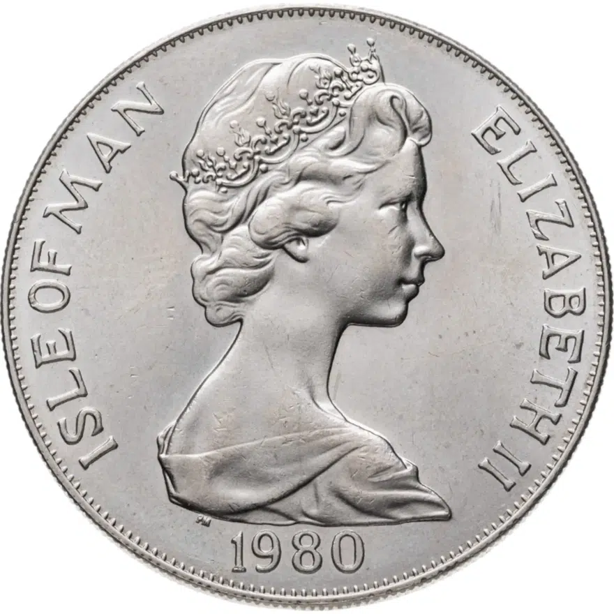 Остров Мэн 1 крона (crown) 1980  200 лет скаковых Дерби, реверс
