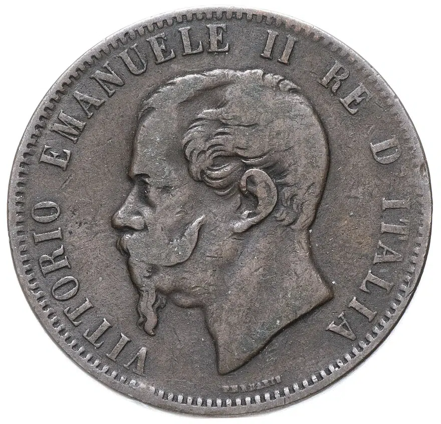 Италия 10 чентезимо (centesimi) 1866 "OM", реверс