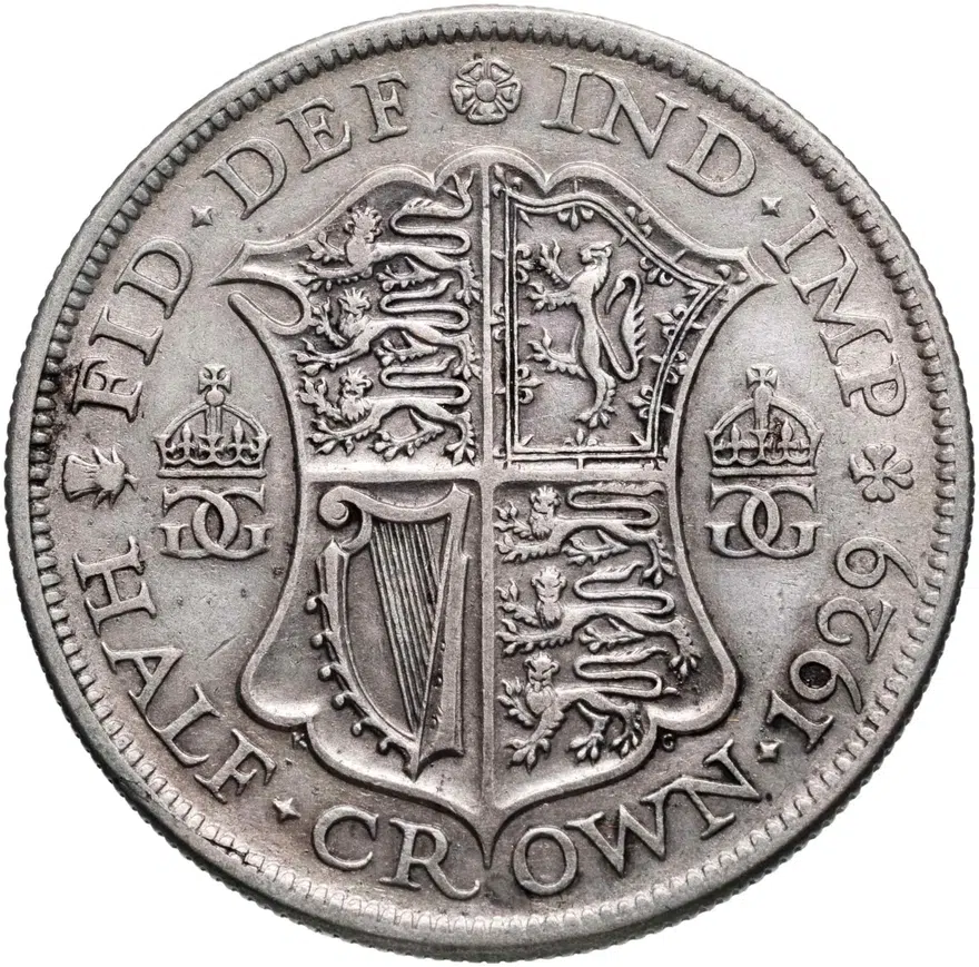 Великобритания 1/2 кроны (crown) 1929, реверс