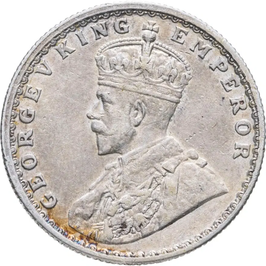 Британская Индия 1/2 рупии (rupee) 1917, реверс