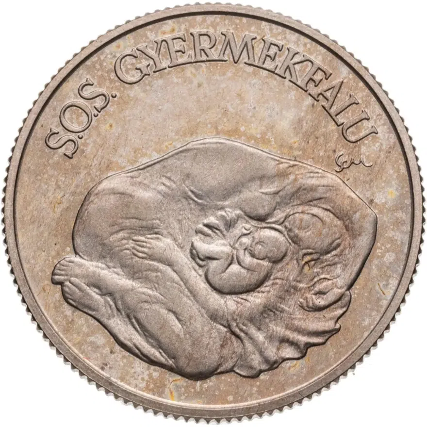 Венгрия 100 форинтов (forint) 1990  Спасите детскую деревню, реверс
