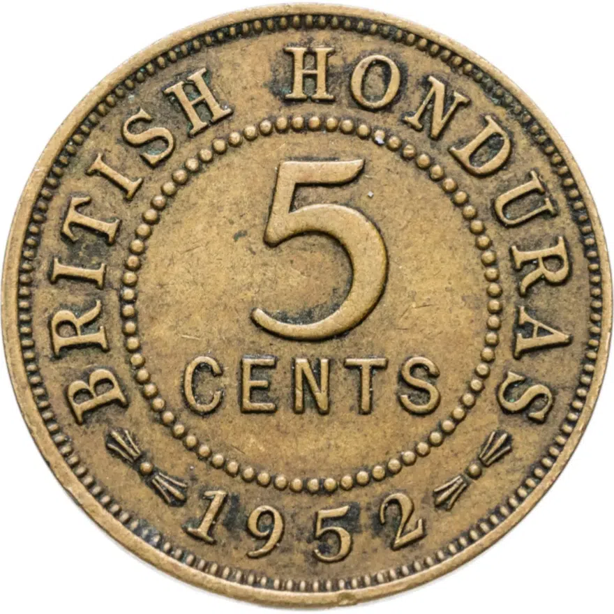 Британский Гондурас 5 центов (cents) 1952