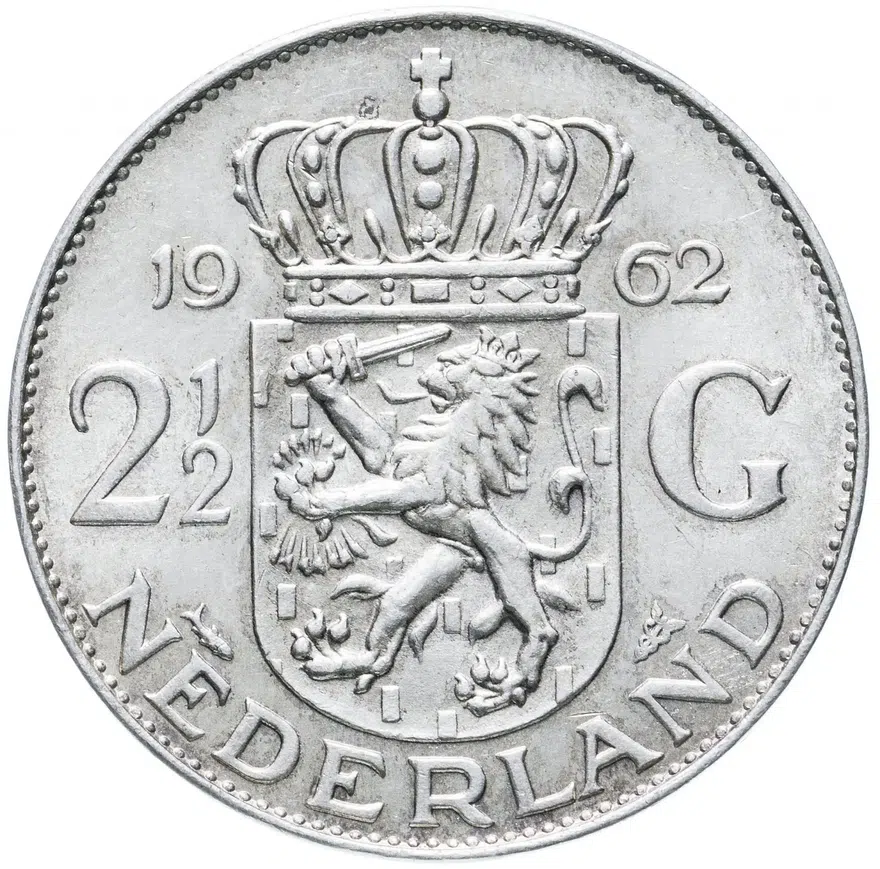 Нидерланды 2 1/2 гульдена (gulden) 1962