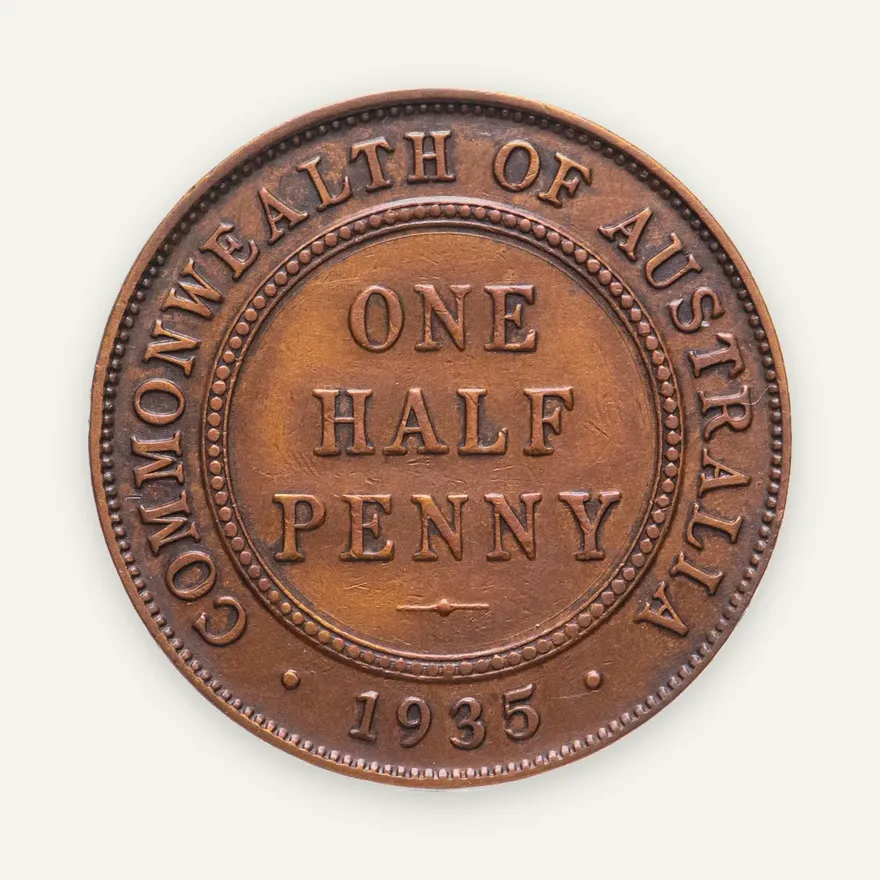 Австралия 1/2 пенни (penny) 1935, аверс