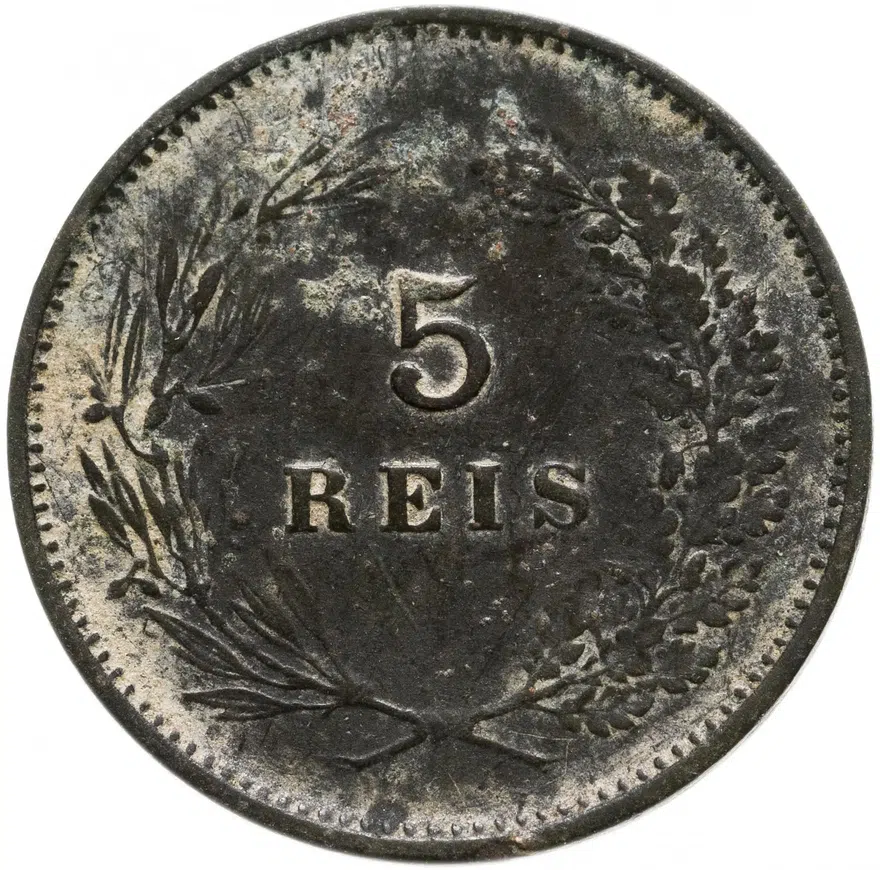 Португалия 5 рейс (reis) 1905, реверс