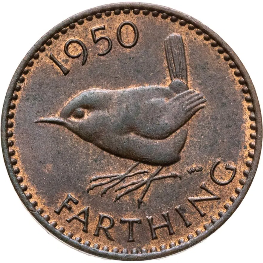 Великобритания 1 фартинг (farthing) 1950, аверс
