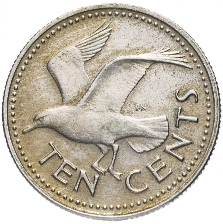 Барбадос 10 центов (cents) 1973, реверс