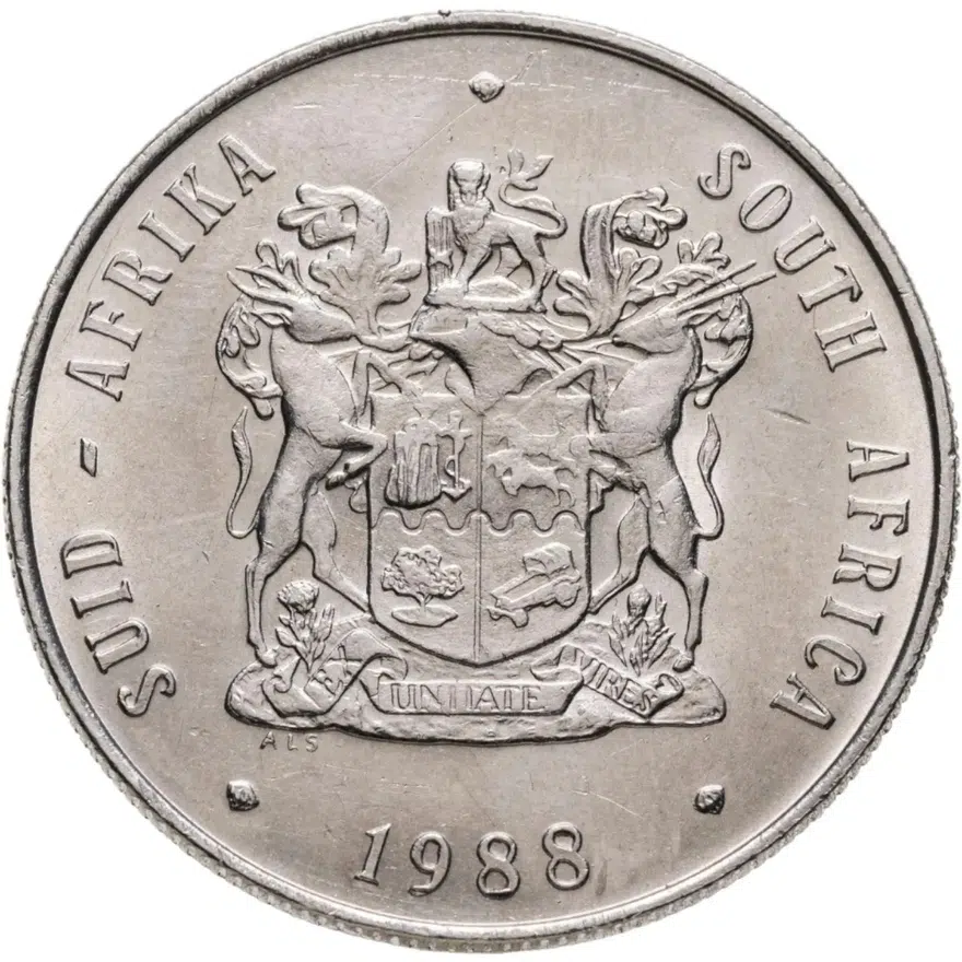 ЮАР 1 ранд (рэнд, rand) 1988, реверс