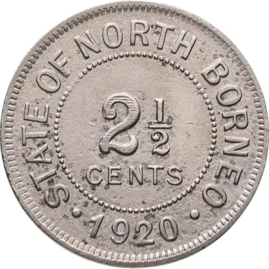 Британское Северное Борнео 2 1/2 цента (cent) 1920