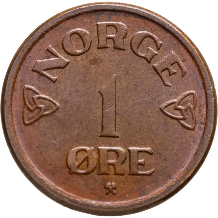 Норвегия 1 эре (ore) 1954