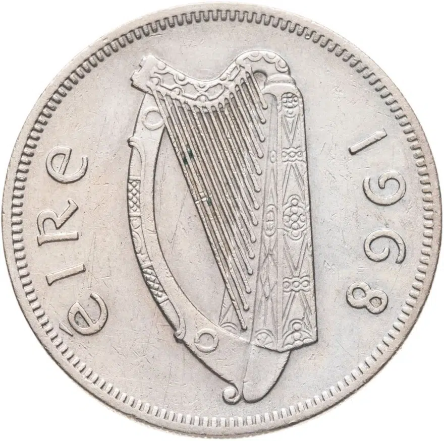 Ирландия 2 шиллинга (флорин, shillings) 1968, реверс