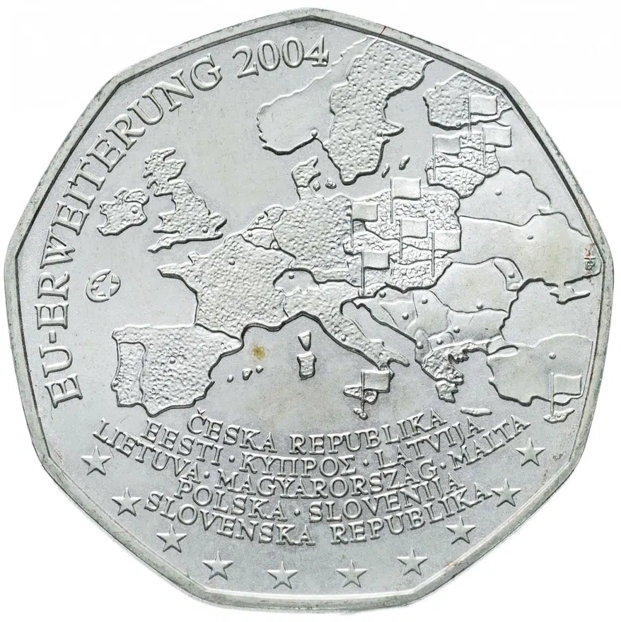 Австрия 5 евро (euro) 2004 Расширение Евросоюза
