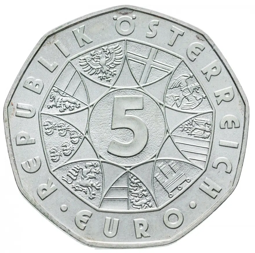 Австрия 5 евро (euro) 2004 Расширение Евросоюза, реверс
