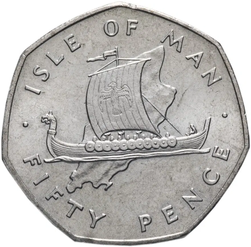 Остров Мэн 50 пенсов (pence) 1976, реверс