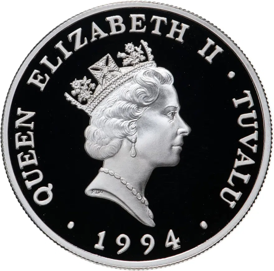 Тувалу 20 долларов (dollars) 1994  Вымирающие виды - Дюгонь, реверс