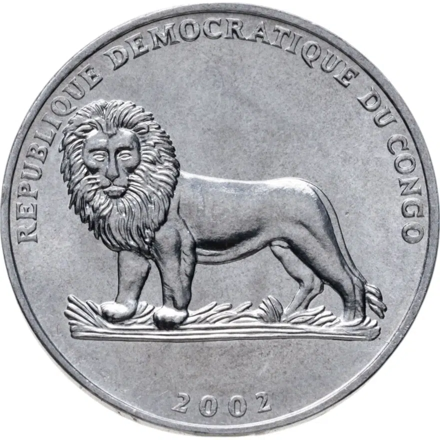 Конго (ДРК) 50 сантимов (centimes) 2002 "Животные - Горилла", реверс