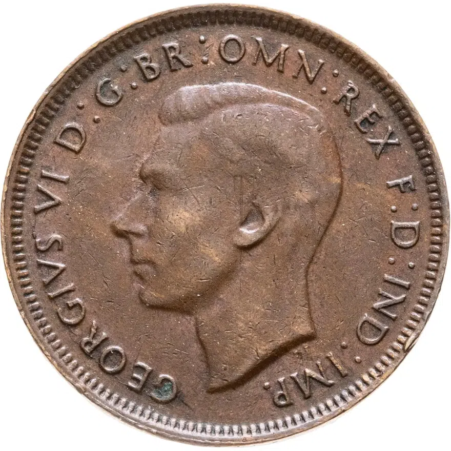 Австралия 1/2 пенни (penny) 1948   Точка после "PENNY", реверс