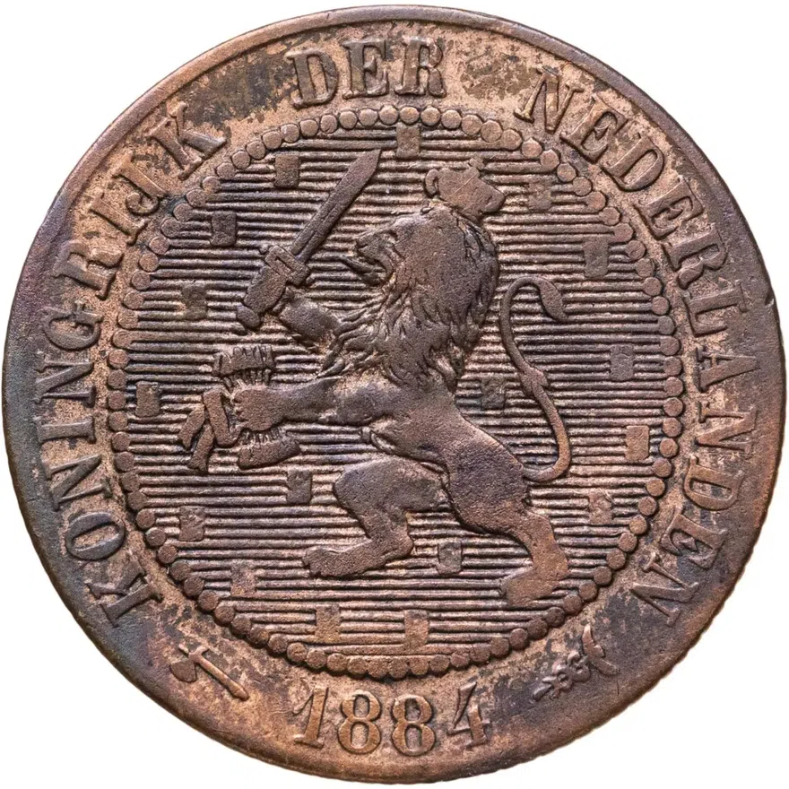 Нидерланды 2 1/2 цента (cent) 1884, реверс