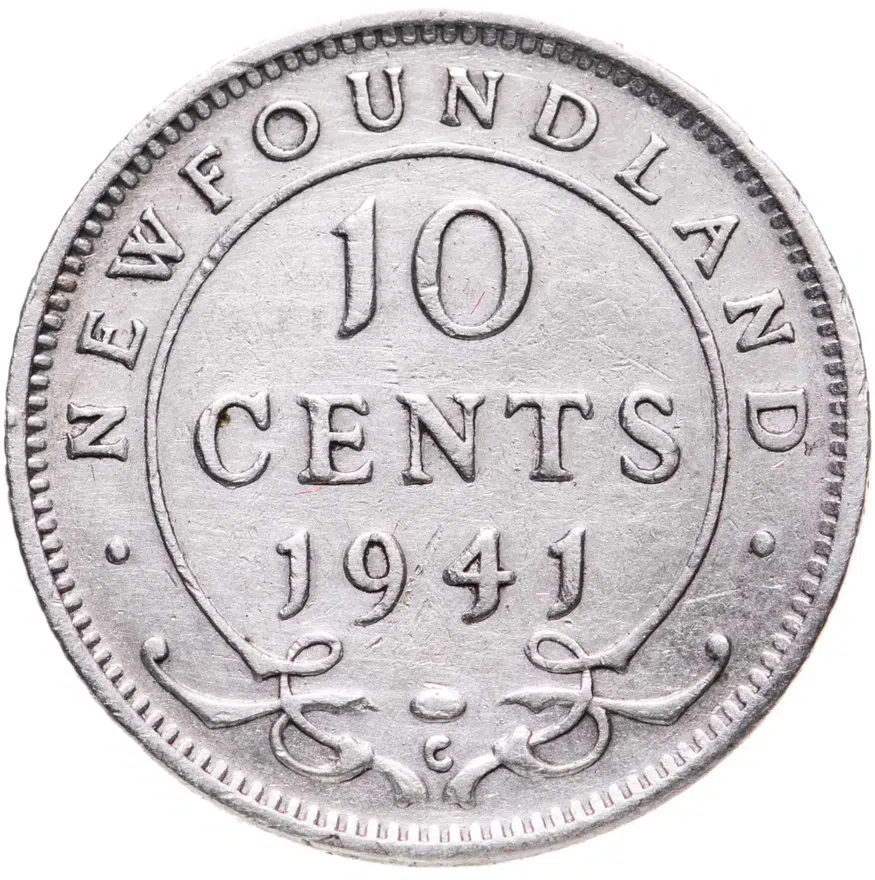 Ньюфаундленд 10 центов (cents) 1941