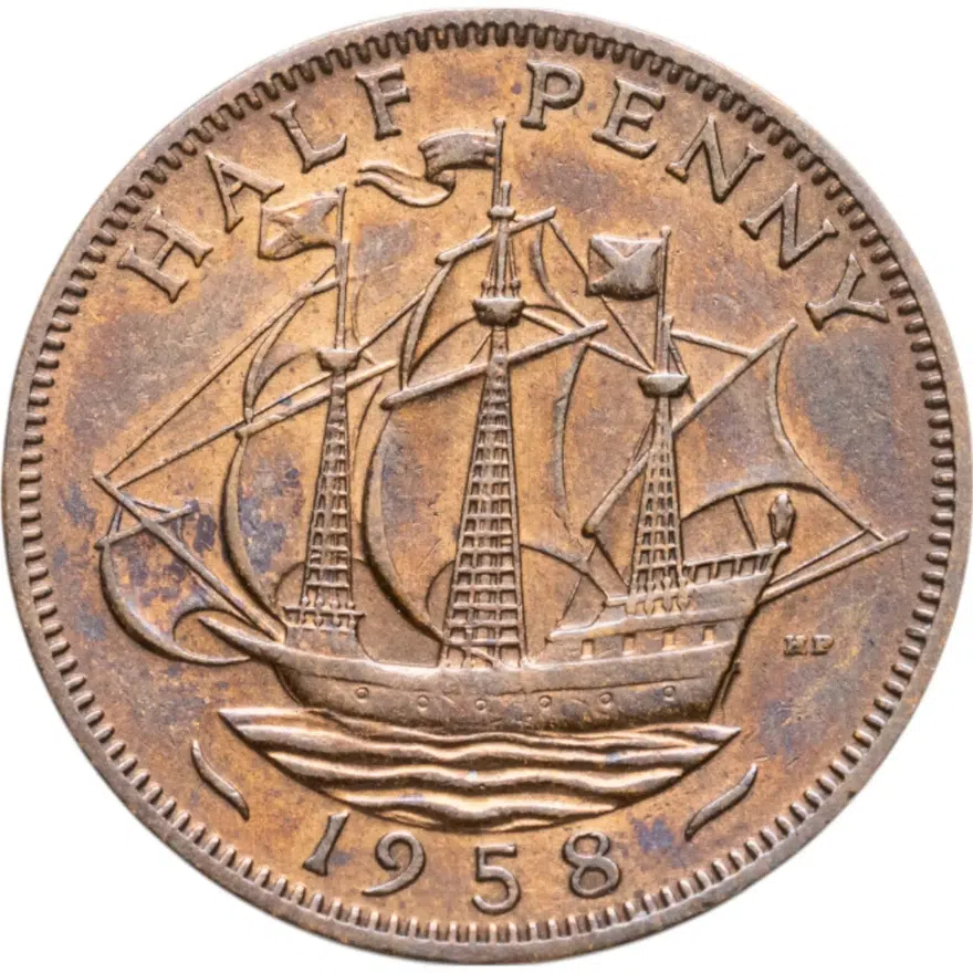 Великобритания 1/2 пенни (penny) 1958