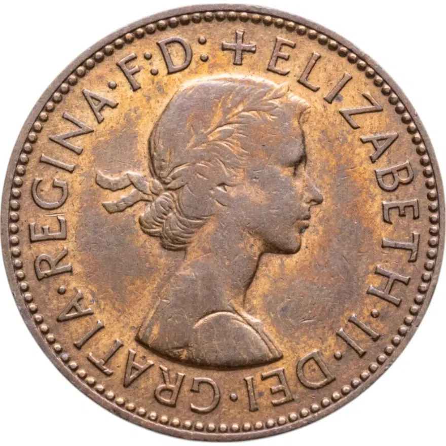 Великобритания 1/2 пенни (penny) 1958, реверс