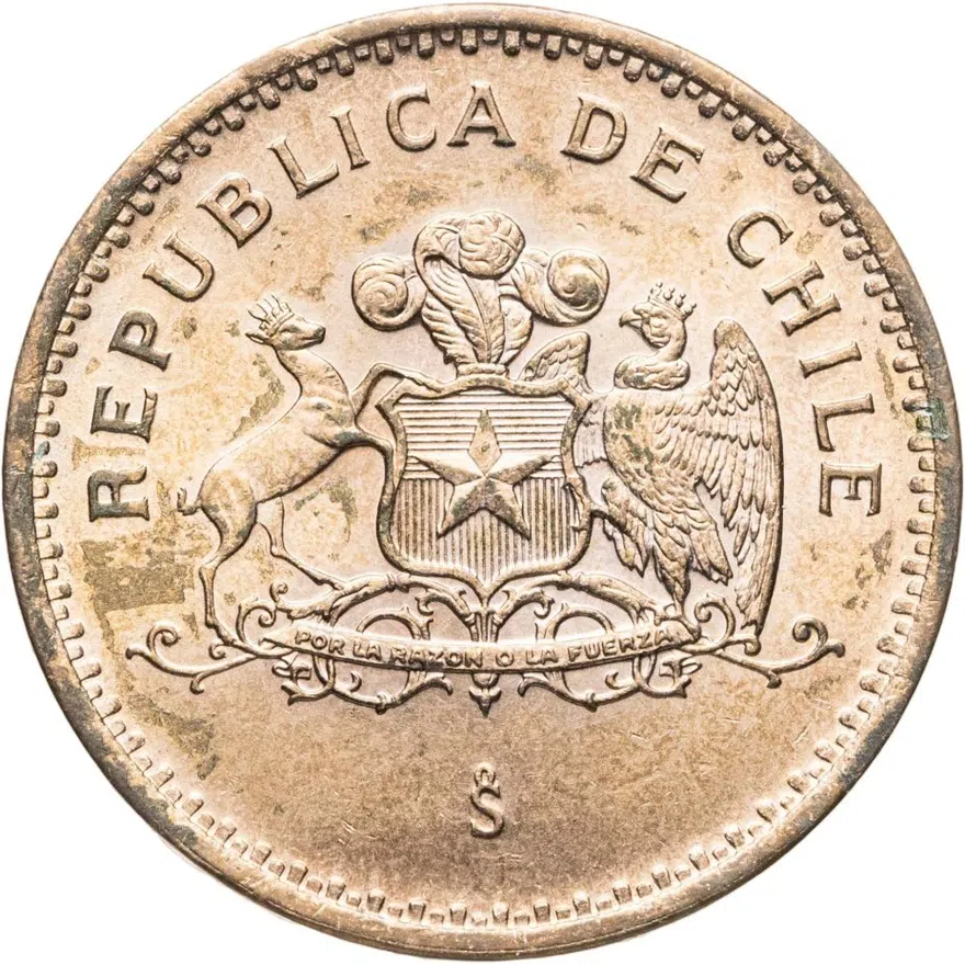 Чили 100 песо (pesos) 1997, реверс