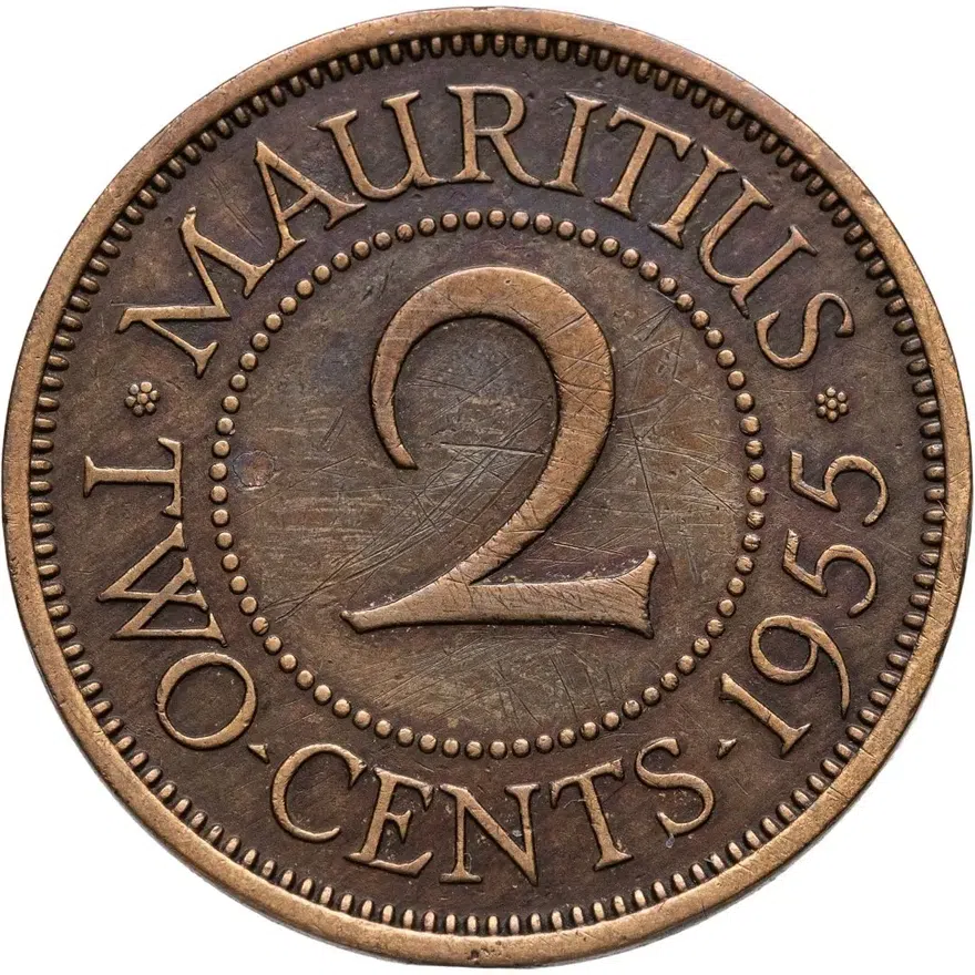 Маврикий 2 цента (cents) 1955